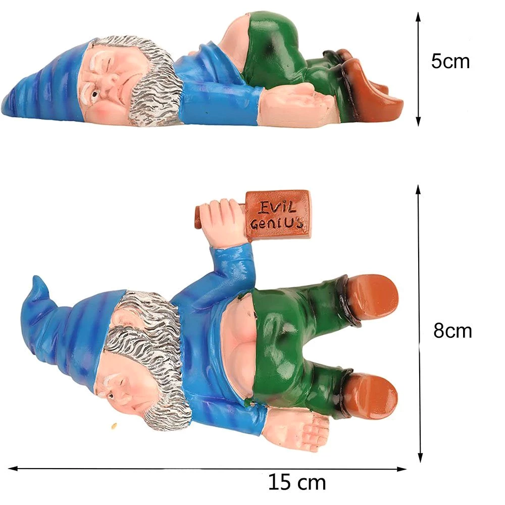 NUODWELL Gartenfigur Gnomen-Gartenstatue, Harz-Gartenzwerg-Handwerk, Gartendekoration