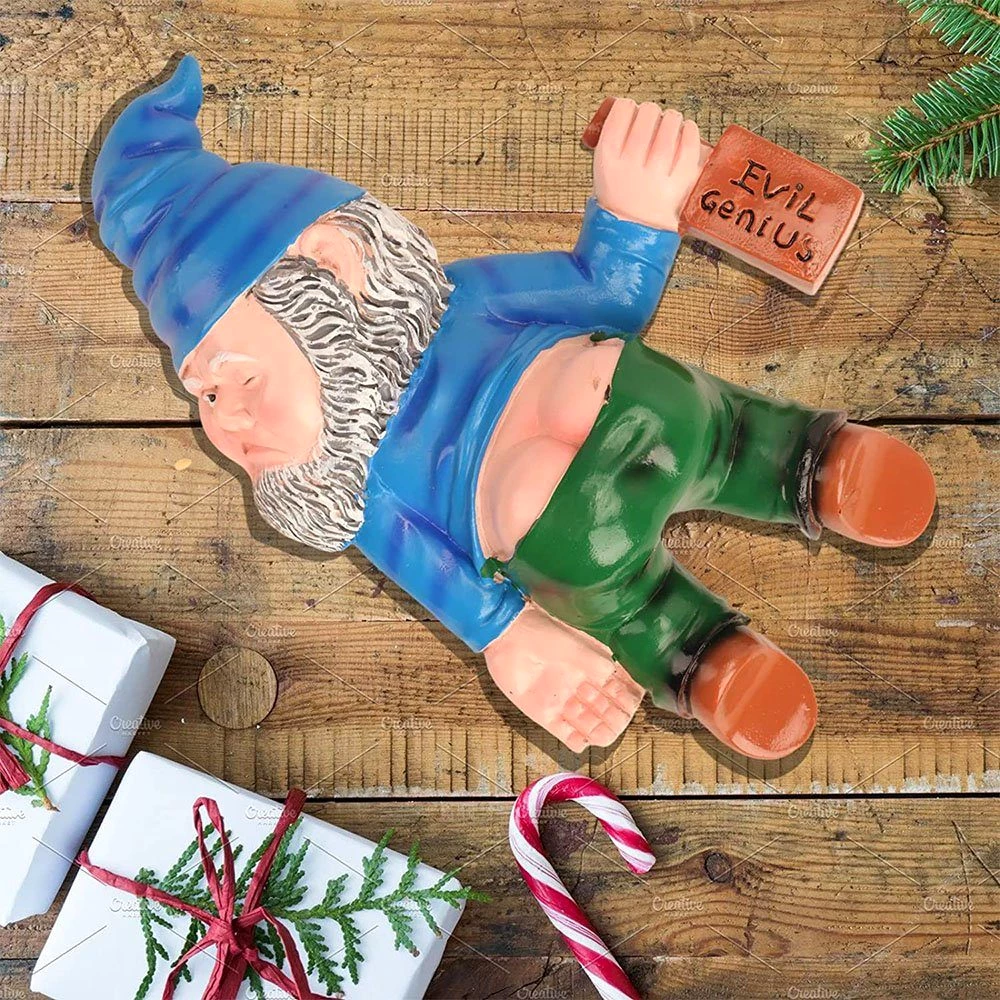 NUODWELL Gartenfigur Gnomen-Gartenstatue, Harz-Gartenzwerg-Handwerk, Gartendekoration