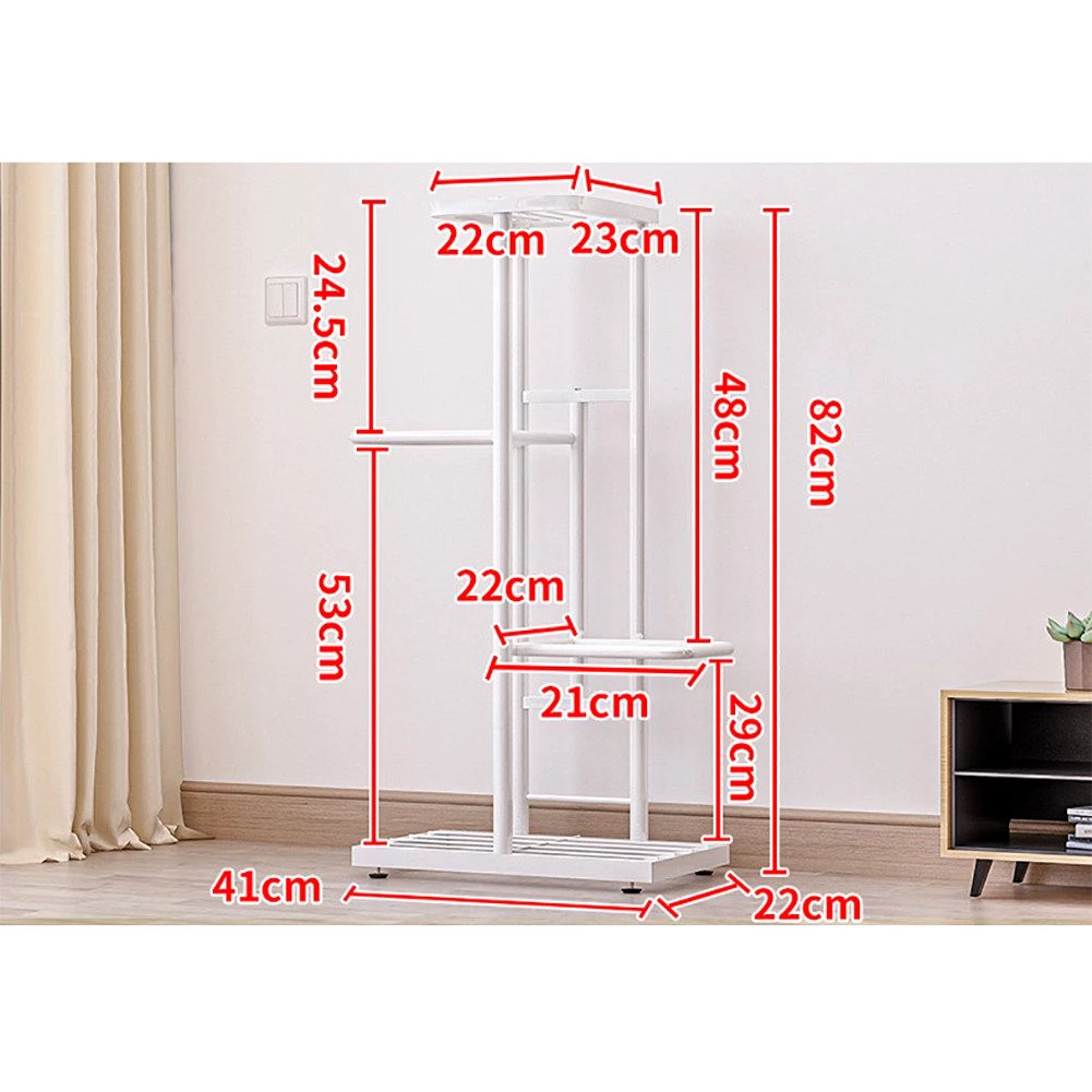 GarveeMore Pflanzentreppe Pflanzenständer mit 4 Ebenen für den Innenbereich, Tierd Corner weiß