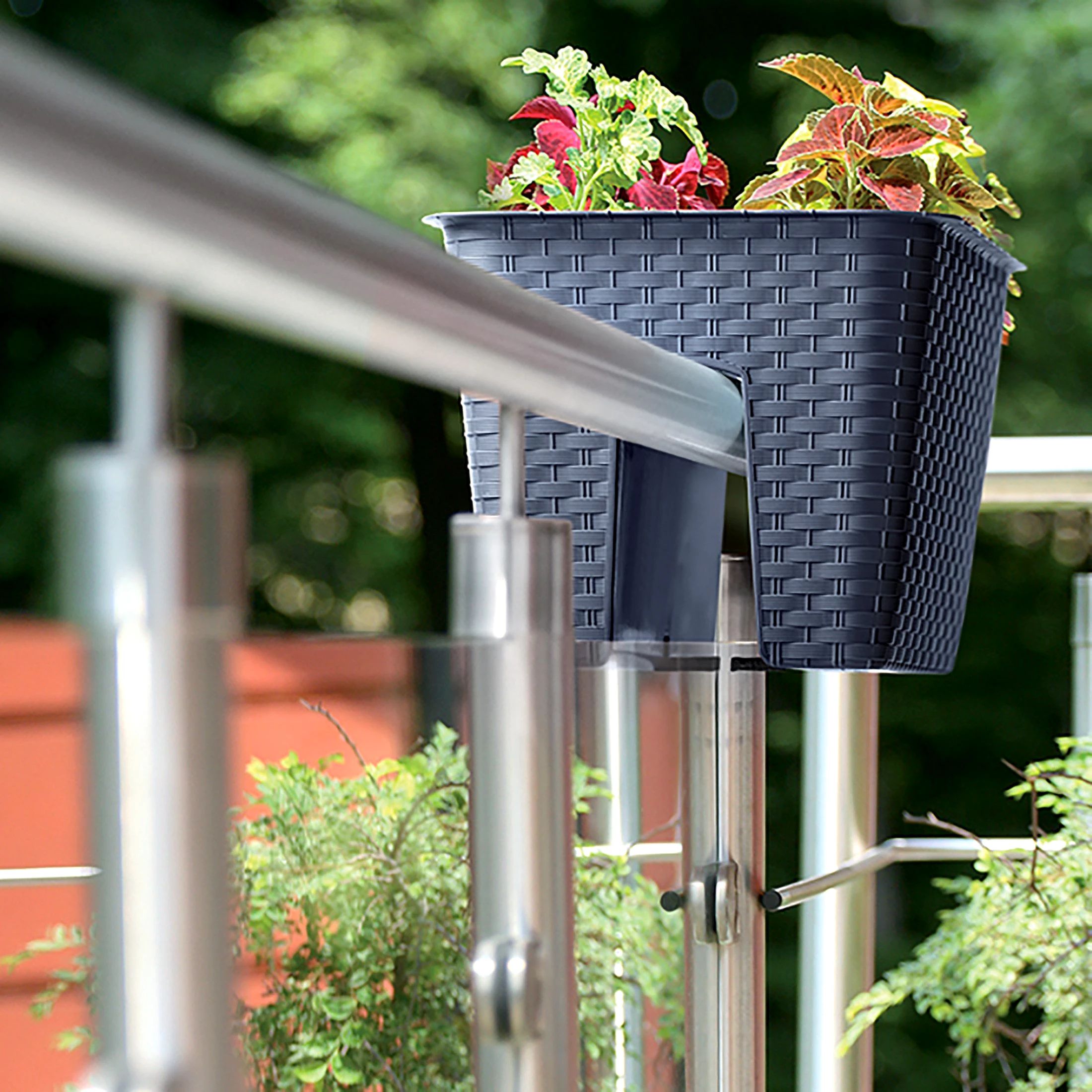 Annastore Balkonkasten Blumenkasten für Geländer und Brüstungen - Pflanzkasten für Geländer