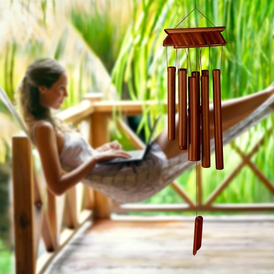 relaxdays Windspiel Bambus Windspiel 