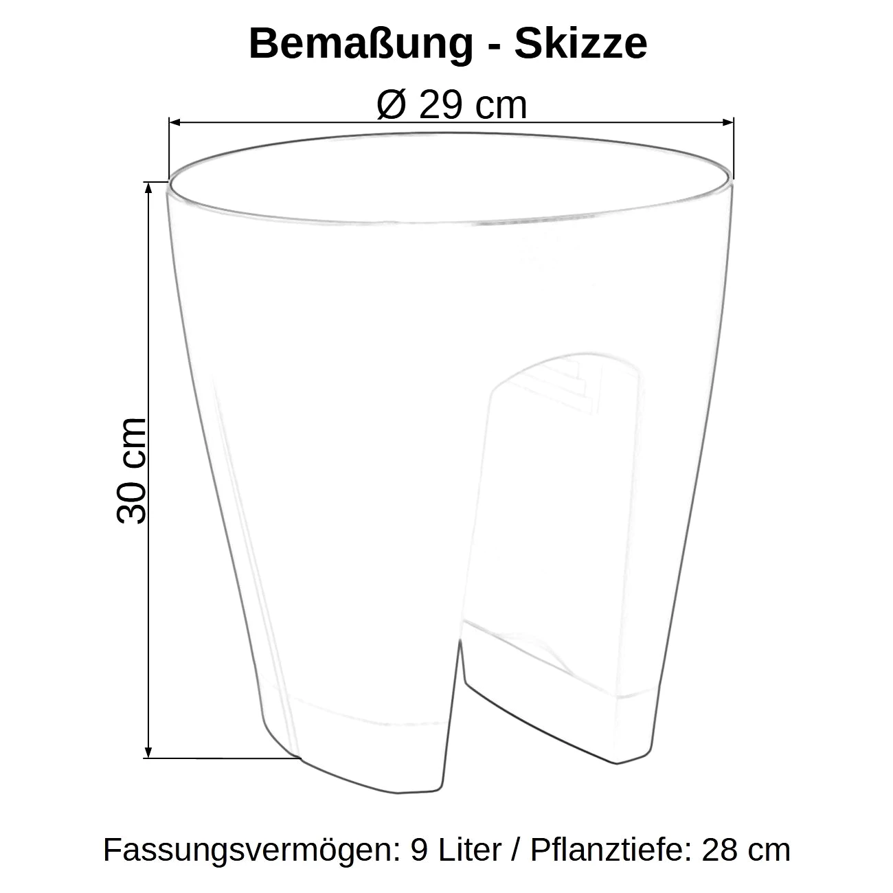 Engelland Blumentopf Geländertopf mit Wasserauffangschalen , UV-beständig, wetterfest